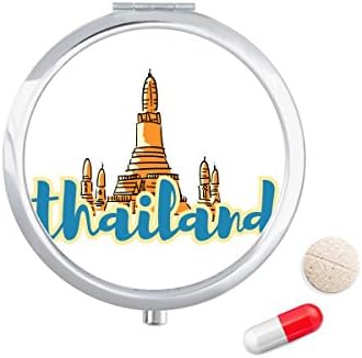 Тайланд Wat Haw PHA Kaew Илюстрация Калъф За Хапчета в Джоба Кутия За Съхранение на Лекарства Контейнер Опаковка