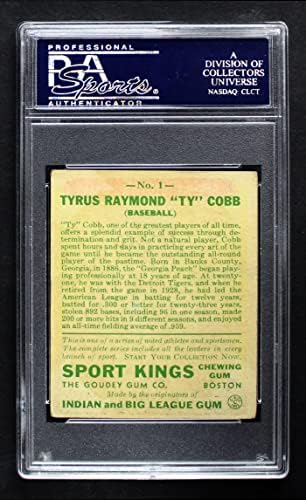 1933 Goudey Sport Kings 1 Тай Коб Детройт Тайгърс (Бейзболна картичка) PSA PSA 2.50 Тайгърс