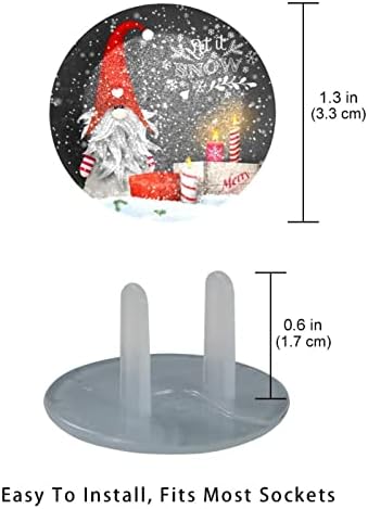 Капачки за контакти (12 броя в опаковка), Защитни капачки За Электрозащиты Предотвратяват Опасността от токов удар Коледа Дядо Коледа