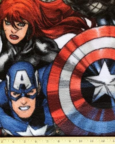 1-1 /2 Ярд Предварително вырезанной руното тъкан Marvel Superheros в опаковка - Тор на Хълк, Капитан Америка (чудесно за капитониране,