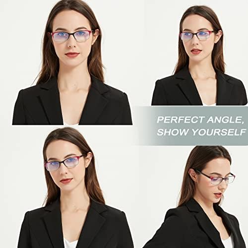 Очила за четене EYEURL за жени, 2 за опаковане, блокер синя светлина четци, лесен филтър от ултравиолетовите лъчи/отблясъците, защита от напрежение
