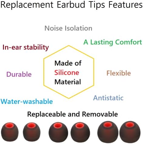 Сменяеми накрайници за слушалки CYADCI Силиконови накрайници за слушалки на Уши гелове са Подходящи както за вътрешно дупки слушалки