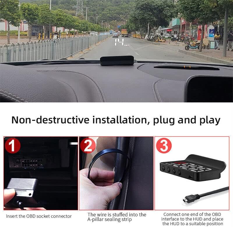 Интелигентен HUD дисплей на автомобила MOOKEENONE Цифрови Таблото Heads Up Проекторная Система