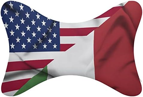 Америка и Италия, който да се вее Флаг Автомобилната въздушна Възглавница За Шията от 2 Възглавници под формата на Костите Авто облегалката