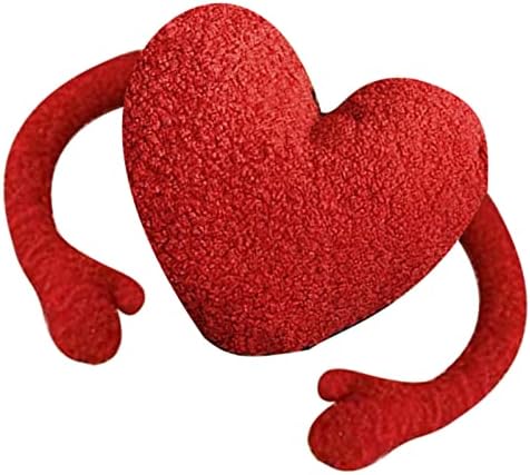 VINGVO Сладък Плюшен възглавница във формата на Сърце, Украса във формата на Червено Сърце, Пълнеж от памук, Приятен за Кожа Мека Удобен