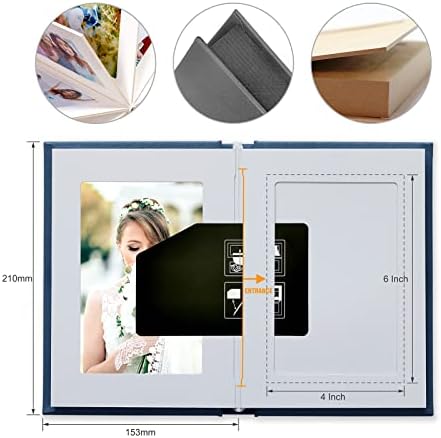 Малък фотоалбум 4x6 с капацитет 20 парчета, идеален за Книга или тематични снимки (Черен)