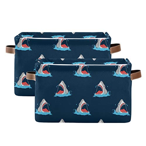 Правоъгълна Кошница за багаж от Холщовой тъкан Акули с Дръжки - Сгъваема Подарък кош за Играчки, Книги, Дрехи, Подаръци, Домашни любимци,