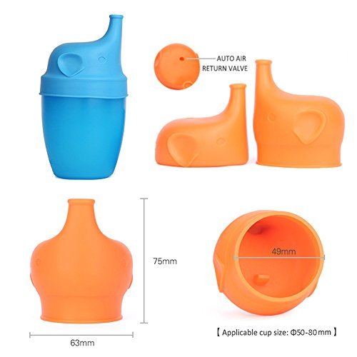 Силиконови капачки за сламени чаши TOUGS за деца (5 опаковки) - за Многократна употреба, непроливающиеся, здрави - се разтягат,