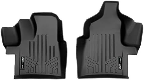 Втулки за постелки на първия ред на SMARTLINER Custom Fit черно, съвместими с 2020-2023 години, Съвместими с Ford Transit с винил покритие