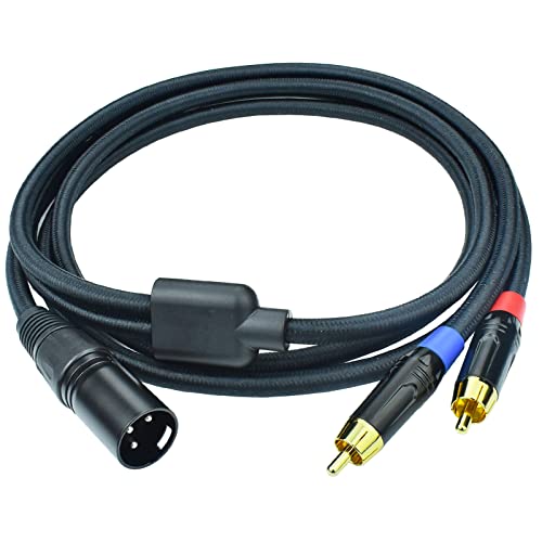 Ihurlu Разъемный кабел RCA-XLR конектор Y, 3,3 Метра, Двоен Адаптер за Аудио-кръпка-корда RCA-XLR конектор, Найлон Плитка,