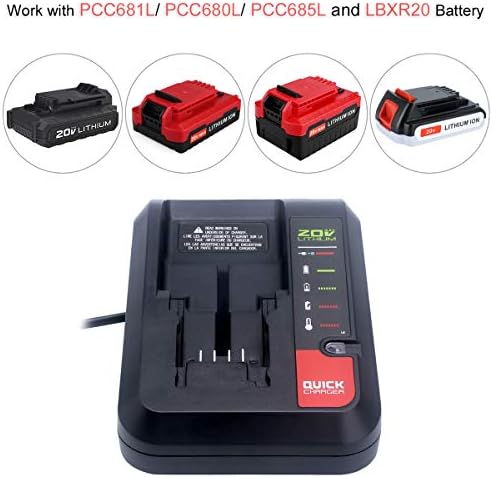 Адаптер за батерията Biswaye 20, съвместим с инструменти на Black Decker 18 В, за батерията, HPB18 244760-00, бързо зарядно устройство PCC692L,