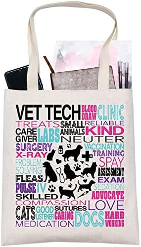 LEVLO Vet Tech Холщовая Чанта-Тоут, Подарък Ветеринарен лекар, Ветеринарна Чанта През Рамо За Ветеринар, Лекар, медицински