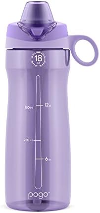 Пластмасова бутилка за вода Пого с мека слама, капак и дръжка за носене, Не съдържа BPA, Могат да се мият в съдомиялна машина, 18