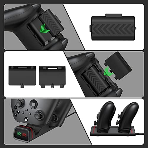 Dobe Зарядно устройство за контролера на Xbox, зарядно устройство за контролера на Xbox, която е Съвместима с Xbox X series / S /One/One