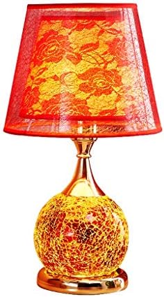 Стилна Настолна Лампа в Европейски Стил, Нощна Лампа за Спални, Креативна Топло Настолна Лампа, Просто Сватбена Стая, Червена Настолна Лампа