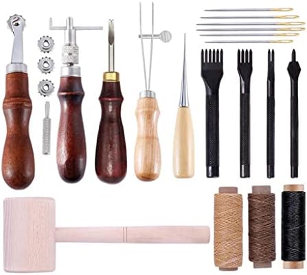 WXBDD Пълен Практичен Набор от инструменти за бродерия на кожа с шило, восъчни конци и други Аксесоари за Бродерия
