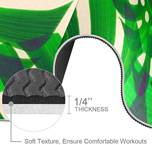 Килимче за йога с шарките на тропическа палма Siebzeh Премиум-клас, в екологично Чист Гумена подложка за здраве и фитнес, нескользящий