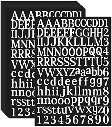 1210 парчета 10 Листа с Етикети с букви Самозалепващи Винилови Стикери с буквите на Азбуката и Цифрите, Етикети за Надписи, Врати,