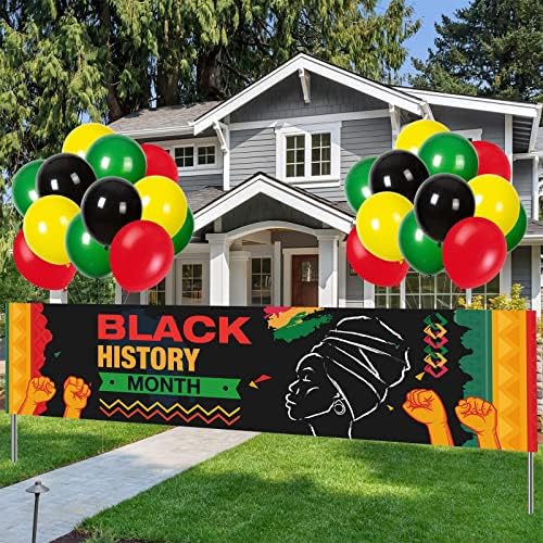 Банер Месеца на Черната история, Балони, Украса За Партита - Африкански Честване на рождения Ден на BHM, Национални Балони За Партита С Черна