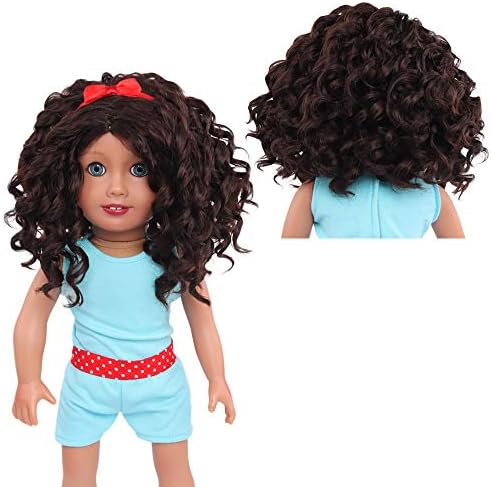Куклени Перуки AIDOLLA за 18 Американски Кукли, Подарък За Момичета, Топлоустойчива Дълга Къдрава Коса, Сменяеми Перуки от 18Куклен спектакъл,