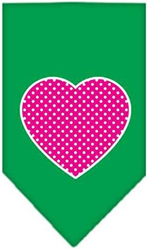 Mirage Pet Products Розова Забрадка с Трафаретным принтом във формата на Сърце в швейцарската точка за домашни любимци, Голяма, Бяла