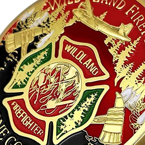 Wildland Firefighter Challenge Монети Тънка Червена Линия Братство Пожарникари Спасители Възпоменателни Монети На Пожарникар