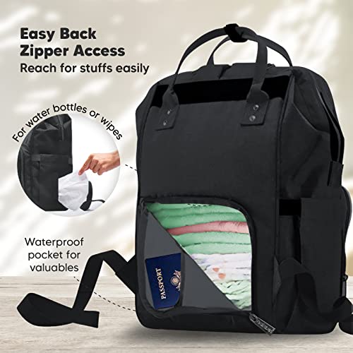 Раница-чанта за памперси KeaBabies и 5 опаковки органични Салфетки от оригване за малки момчета и Момичета - Водоустойчив Многофункционален