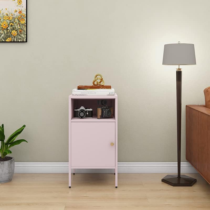 Метално шкафче WISUNO, приставной масичка, нощни шкаф за съхранение като, регулируем рафт, за да спални, хол, кухня, офис, лесно