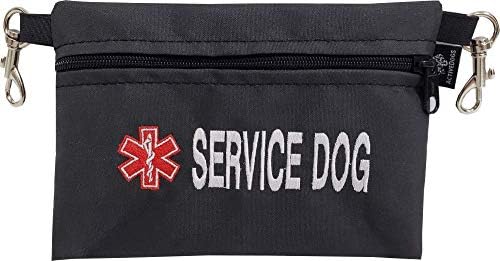 Голяма Бродирана чанта за аксесоари ActiveDogs Service Куче с Клипсой и медицински Предупредителен знак за вериги за колан