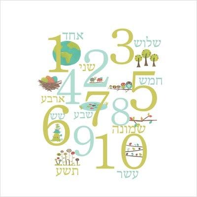 Децата се Вдъхнови за създаването на чертежи с ивритскими числата 1-10 на тема природа и стенни карти за преброяване, 5 x 7, пакет