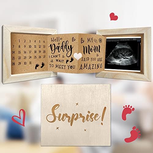 Дървото Бонсай Обяви За Бременност, Реклама за Бебето - Обява за Бременността на папата Кутия С Участието на Сонограммы Дете Дървена
