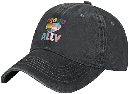 Бейзболна шапка LGBTQ Pride Али, Выстиранная Месец Деним Солнцезащитная Шапка Pride, Регулируем Плажна Шапка, Памучен Шапка за