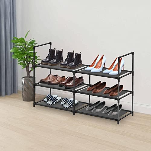 SmartYeen 3-Различен Рафтове за обувки, Органайзер за съхранение на 12 Двойки Рафтове за обувки, Антре с шкаф