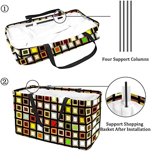 LORVIES за Многократна употреба за Хранителни стоки Чанта, Кошница За Съхранение на Кутии, Цветни Сгъваеми Чанти-Тоут с
