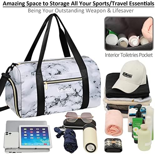 Спортна чанта за жени с отделение за обувки, Водоустойчив, Спортна чанта за пътуване, чанта за носене през уикенда, Плажна Чанта за