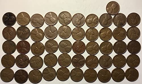 1950 Линкълн Пшеничен Цент, Пени Ролка (50) Монети са Много малки