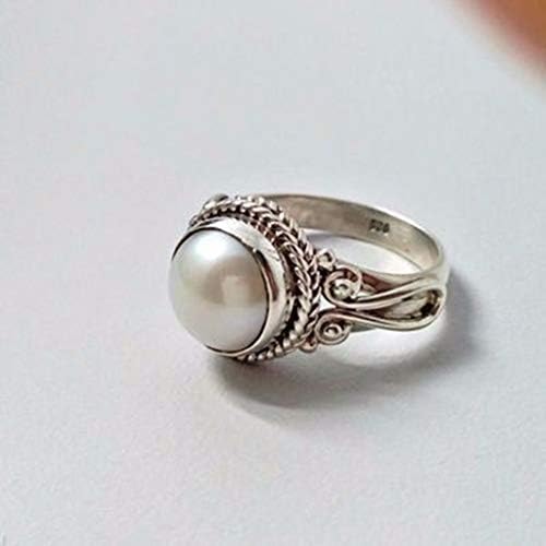 Размер 5 на пръстените в опаковката Модни антични метални женски реколта тенденция пръстени, бижута пръстени, midi-пръстен (сребро, 7)