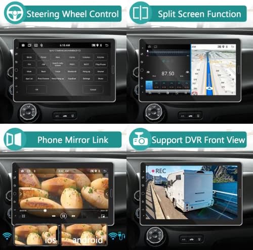 [Update] Автомобилна стерео система Android 13 на един Din, 10.1-инчов Плаващ сензорен екран, Автомобилното радио Bluetooth с Wi-Fi, GPS-навигация,
