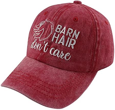 Капачка Kamaple Barn Hair Don ' t Care, бейзболна шапка от Памучен плат с Регулируема Бродерия, Бродирани Подаръци за Любителите на