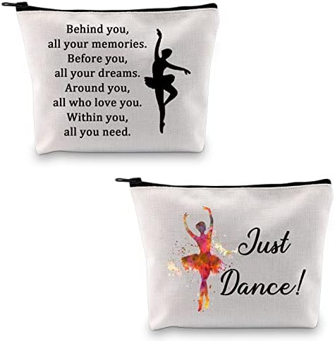 PXTIDY Косметичка за танцьорки, Вдъхновяващи Подарък за танцьори на Балет, Косметичка с цип за балет Just Dance, Подаръци за танцова група,