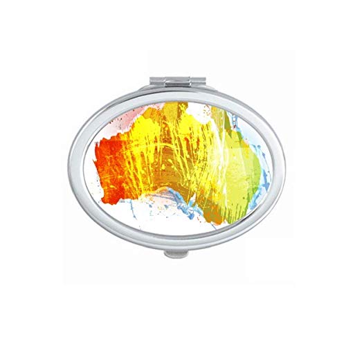 Австралия Цветна Карта Илюстрация Модел Огледало Портативен Сгъваем Ръчен Грим Двойни Странични Очила